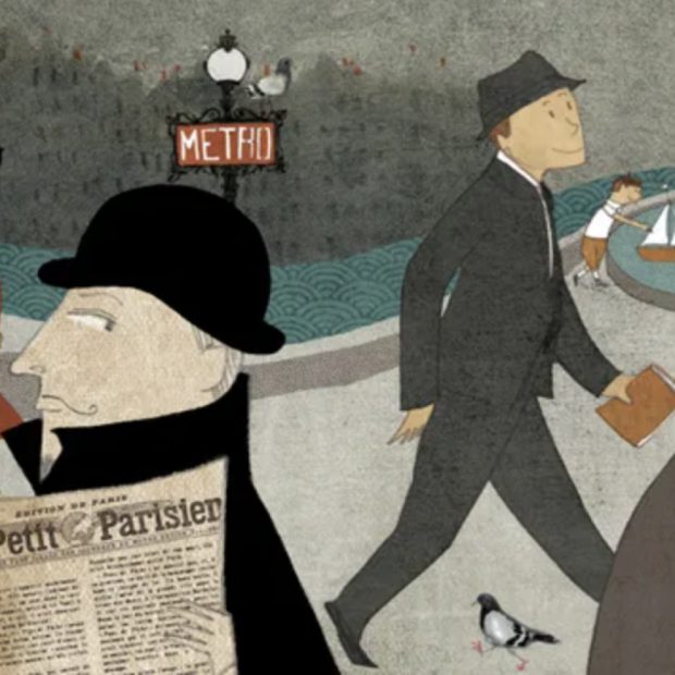 Ilustración de Kris Di Giacomo para “Enormous Smallness: A Story of E. E. Cummings” (Enorme Pequeñez: La historia de E.E. Cummings), del poeta Matthew Burgess